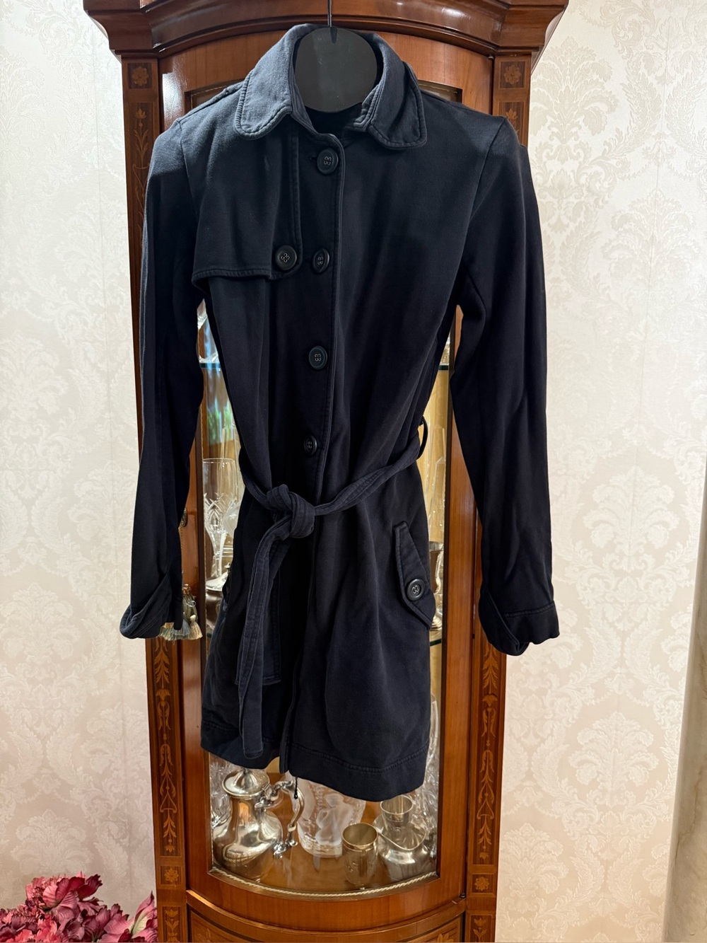 City Lights Black 💯 % combed cotton 🇺🇸 unlined Trench Coat with Belt